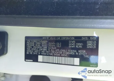 2010 Volvo Xc90 3.2 R-Design из США, поврежденный, VIN YV4982CT7A1546692